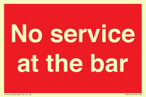 No service at the bar